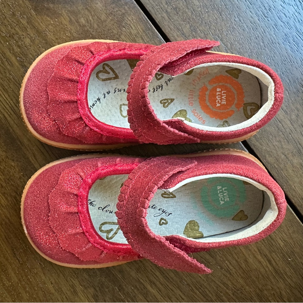 Red sparkly Livie and Luca Mary Jane shoes